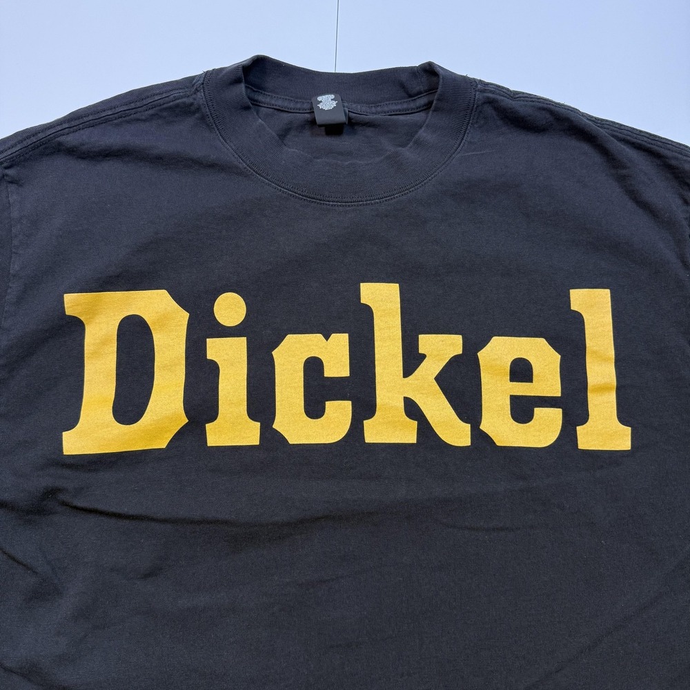 Dickel Whiskey Shirt Mens Medium Black Gold Tee AsColour Heavy Faded Logo Promo - Picture 2 of 5